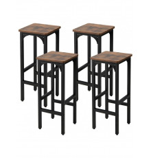 Набір Gymax з 4 промислових барних стільців