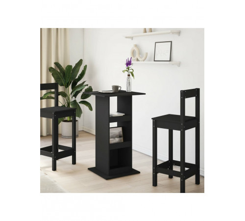 Барний стіл з місцем зберігання, чорний