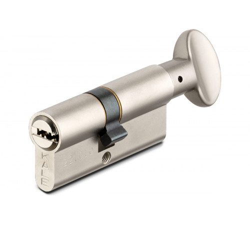 Цилиндр Kale 164SMC 50+10+30=90mm, никель, 5 ключей, с вертушкой, на короткой стороне