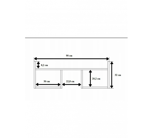 Підвісна настінна полиця для книг дуб Сонома