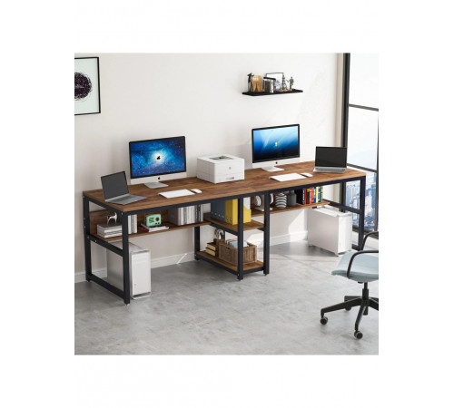 Двомісний письмовий стіл з полицями — 200 × 60 × 75 см