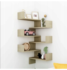 Угловые настенные полки, 2 шт., дуб сонома