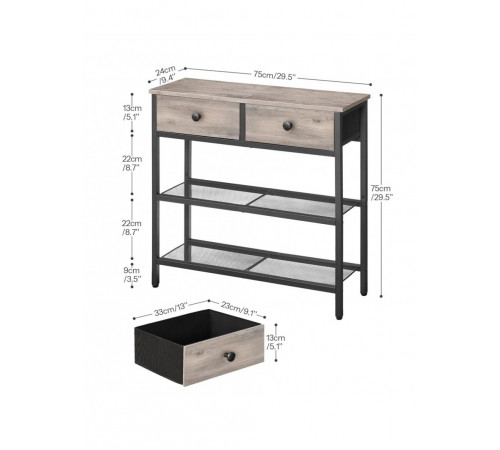 Консольний стіл з ящиками (75×75×24 см)