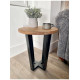 Круглий приставний столик у стилі Лофт (Ø 45 см) на металевому каркасі