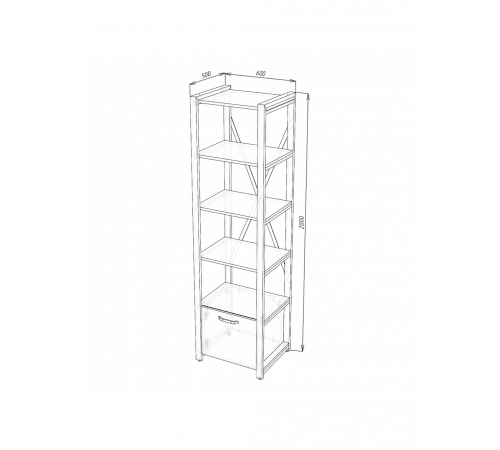 Стеллаж LOFT 600 – стиль лофт: прочный каркас и качественное ДСП