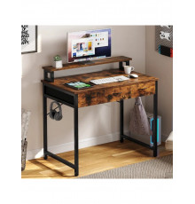 Комп'ютерний стіл з висувними ящиками підставкою для монітора та гачками