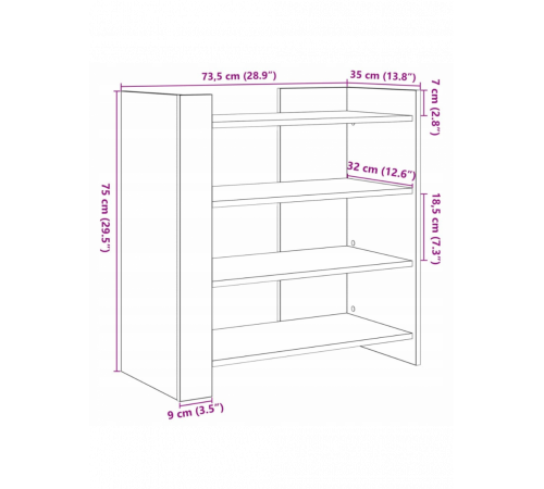 Шкаф VidaXL 73,5×35×75 см