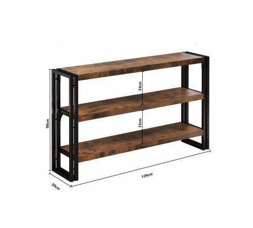 Етажерка 3 полиці MSMLOFT — стильний стелаж для дому, книг та декору