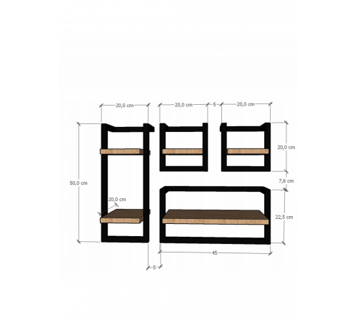 Підвісна полиця в стилі LOFT