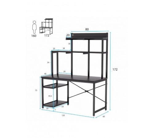 Комп’ютерний стіл для домашнього офісу з полицями
