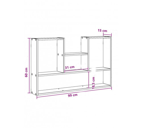 Настенная полка дуб Сонома