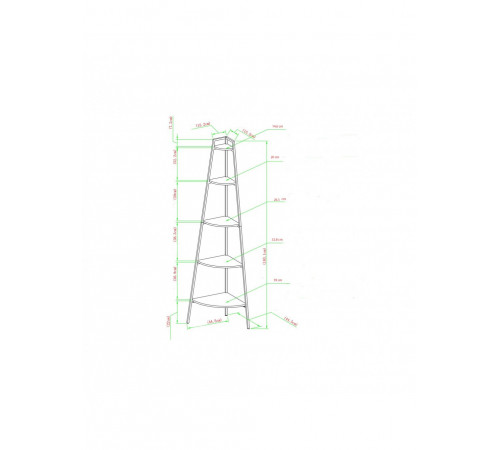 Стелаж “Perlman” MSM — стильний 5-ярусний кутовий стелаж