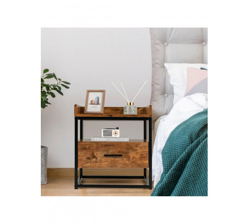 Тумбочка Gymax Side – 3-ярусная тумба с ящиком в стиле лофт