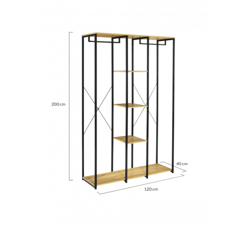 Шафа з трьома полицями, дуб сонома