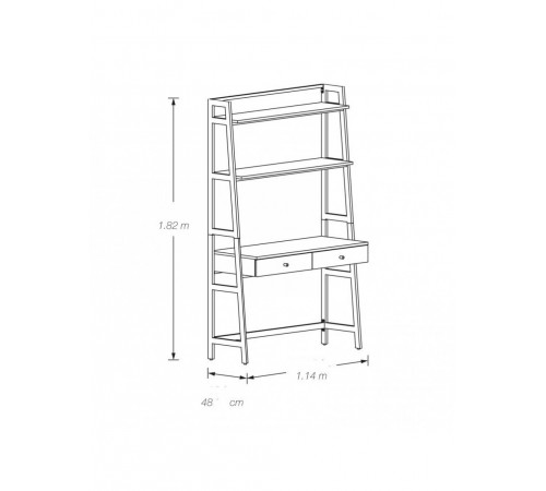 Стіл Sacoria — 182×114×48 см, дизайн «драбина»