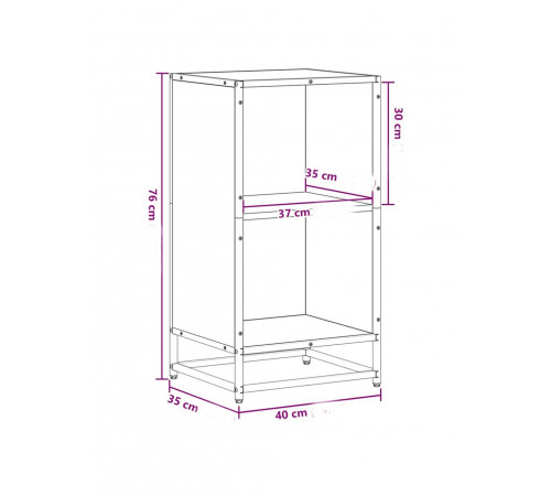 Тумба приставна  MSMLOFT — дуб Сонома, металевий каркас
