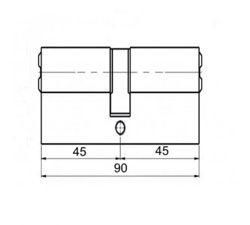 Цилиндр замка KEDR BRASS M90 (45*45) ZN