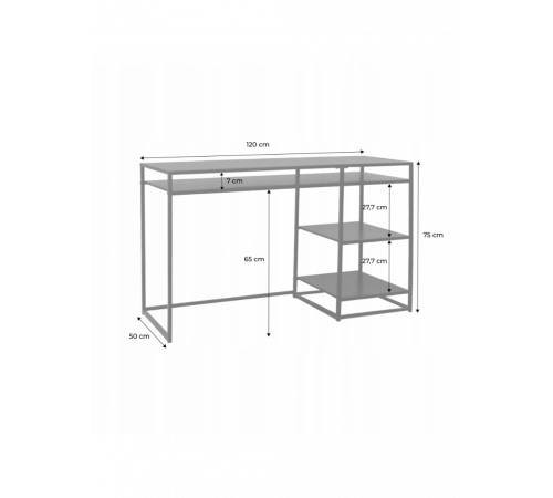 Письмовий стіл з 2 полицями — MSMLOFT