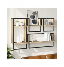 Набір із 4 настінних полиць, дуб сонома