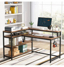 Письменный стол двухсторонний L-образный с полками.