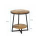 Круглий приставний столик HOOBRO в рустикальному стилі