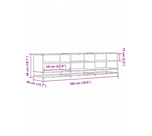 Тумба под телевизор MSMLOFT 180 см - черная.