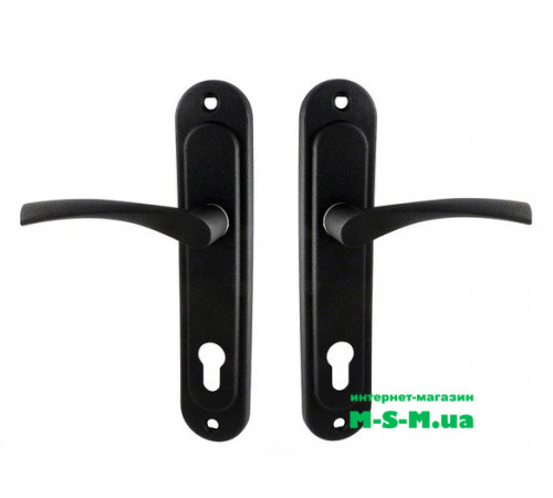 Дверная ручка на планке Арико ЗВ 85мм черный
