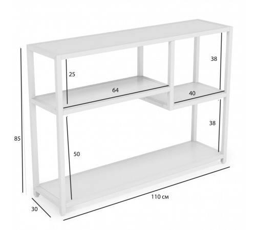 Стіл консольний у передпокої з полицями для зберігання