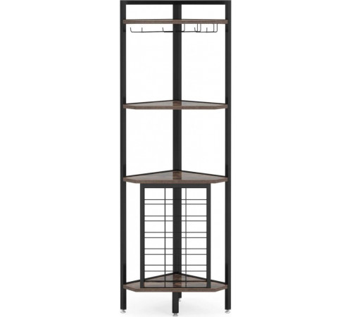 Кутовий стелаж 4-рівневий з підставкою для склянок — 160×40×40 см