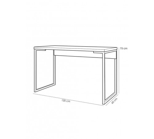 Письменный/компьютерный стол MSMLOFT – металлический каркас (120×60×75 см)