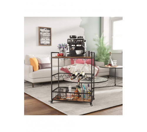 Барний візок з винною стійкою