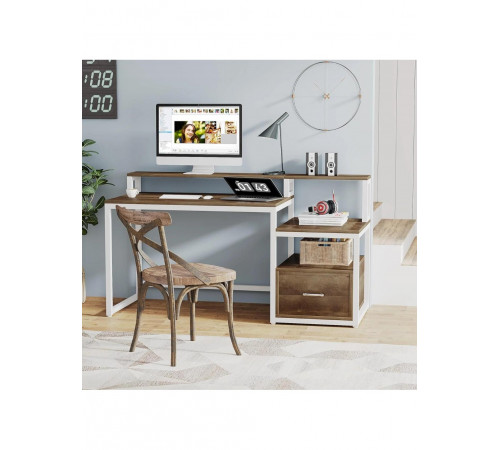 Письмовий стіл із полицями та ящиком для файлів (154 × 60 × 90 см)