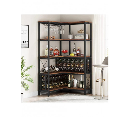 Кутовий барний барний для зберігання алкогольних напоїв і келихів