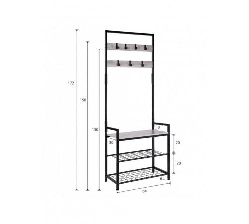 Вешалка 3-в-1 лава для хранения в прихожей