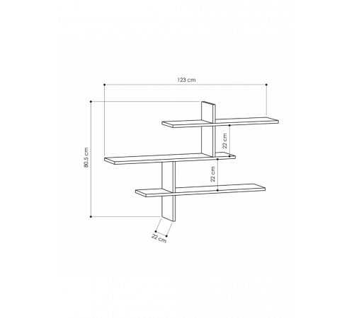 Настенная полка для книг LEO Oak