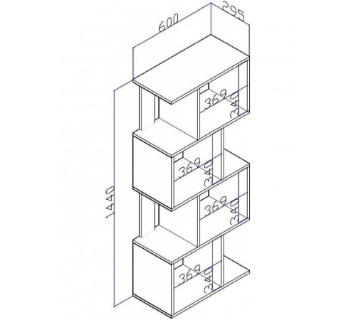 Полка-стеллаж Movelbento Black MSM – стильная черная лофт-полка