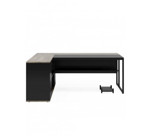 Письмовий стіл L‑форми з полицями та тумбою