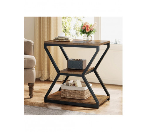 Стол-тумбочка 3-ярусная - 65×60×30 см, лофт-стиль.