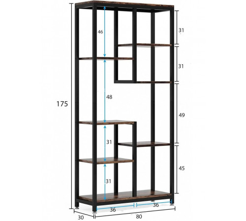 Стеллаж SKIFF 8, белого цвета, 8 полок