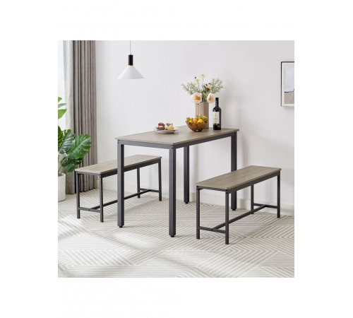 Обідній стіл з 2 лавками для кухні (набір 3-в-1)