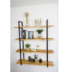 LOFT SHELF Книжкова полиця, стелаж для вітальні, дерев'яна полиця настінна, стелаж для кухні, офісний стелаж