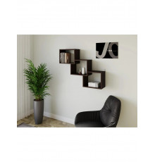 Настенная полка для книг и декора, коричневый.