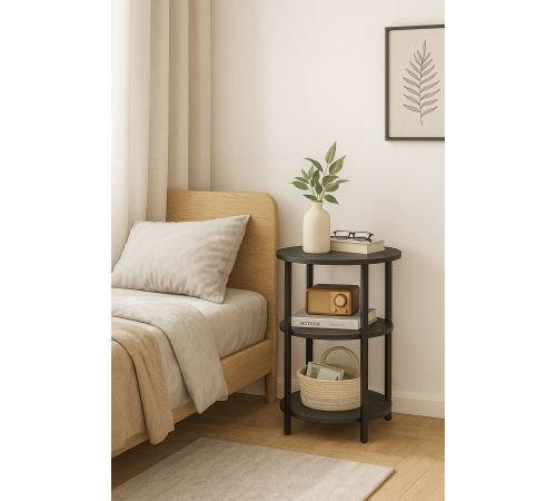 Круглый столик Mauch – 3-ярусные полки, 60×40 см.