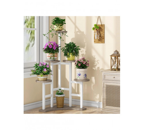 Кутова підставка для квітів 6‑ярусна MSM з ДСП і металу