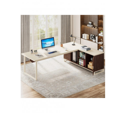 Письменный стол Г-образный с тумбой для файлов