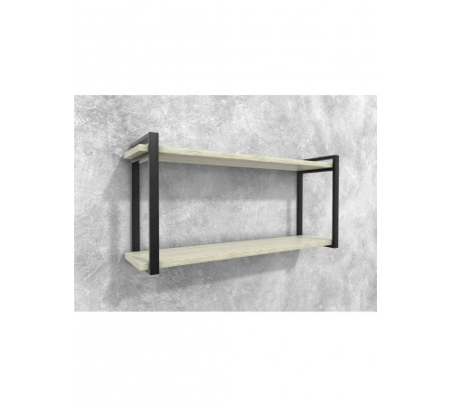 Полиця Айсберг 120 — чорний/білий, металевий каркас + ДСП (128×34×62 см)