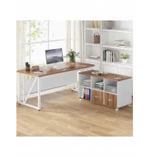 Письмовий стіл Г-подібний з тумбою для файлів