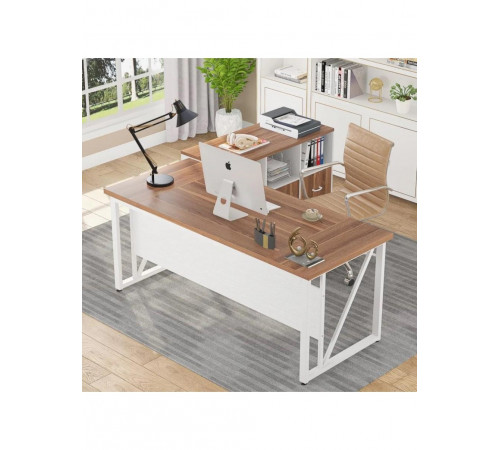 L‑подібний письмовий стіл з тумбою для файлів