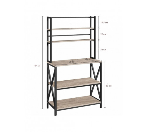 Кухонный стеллаж Modern Black — надежная лофт-конструкция, МСМ