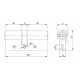 Циліндр Kale 164 DBNE 35+10+35=80mm, латунь, 5 ключів